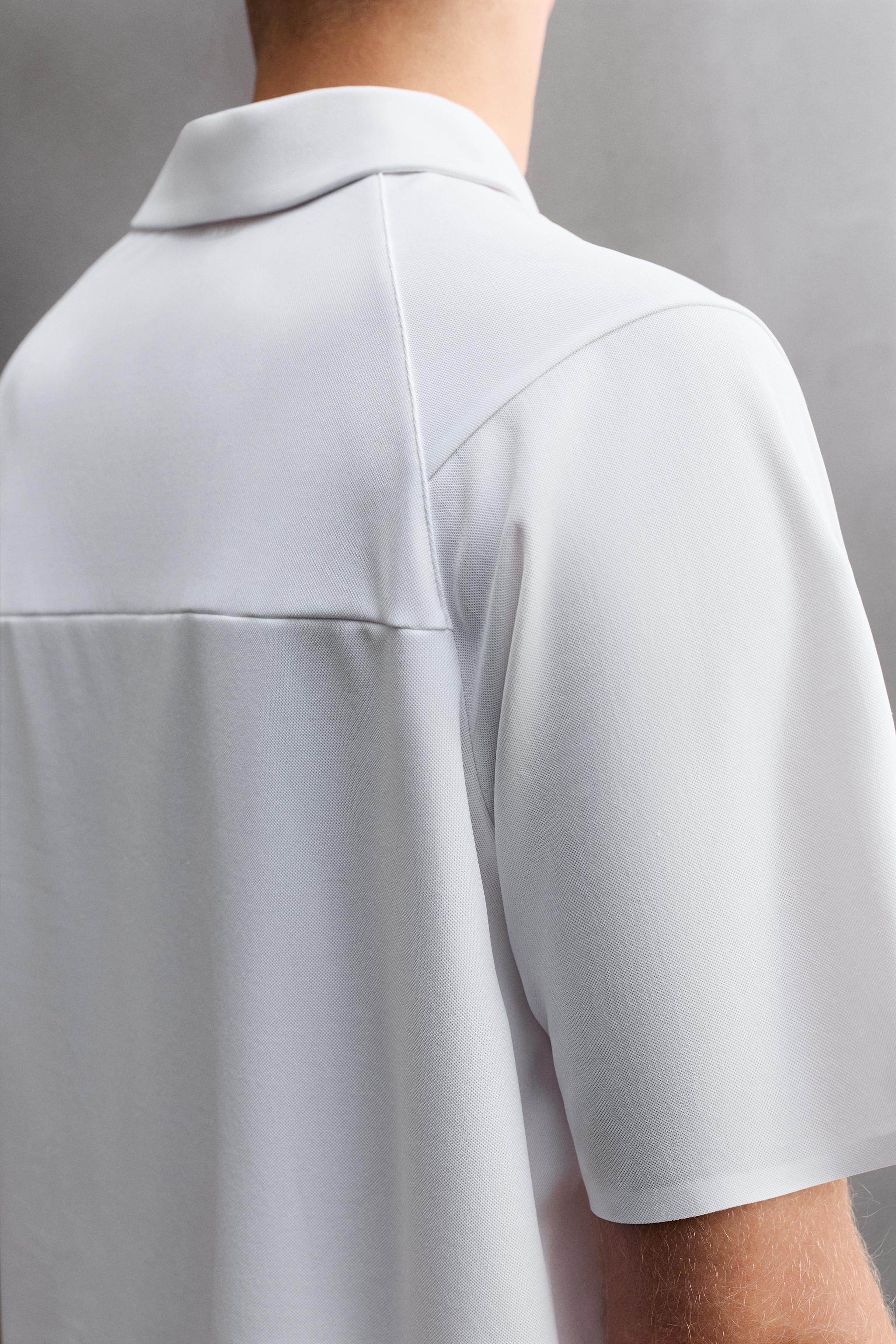 Zara TEKNİK DOKULU ANTRENMAN POLO T-SHIRT görsel 4