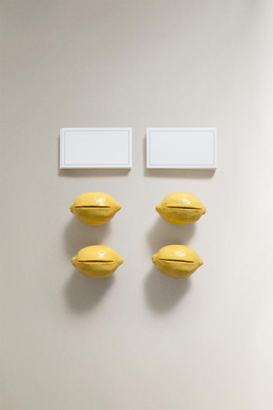 PACK OF LEMON PLACE NAMES (PACK OF 4) - Yellow by Zara - Image 0