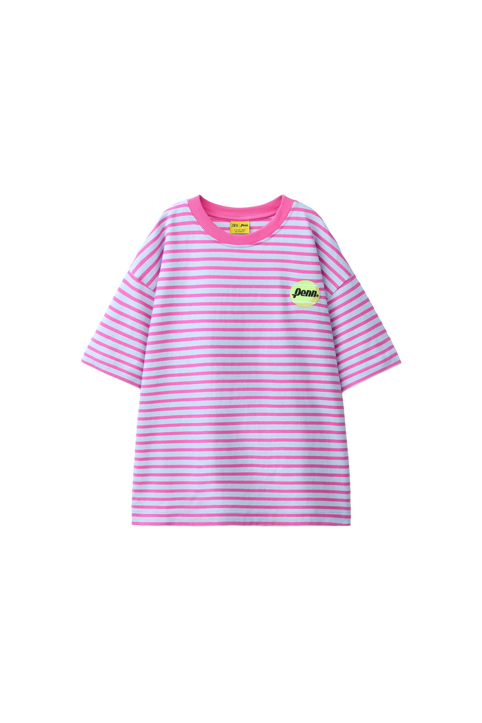 TRICOU CU DUNGI ȘI BRODERIE PENN © - Roz | ZARA România