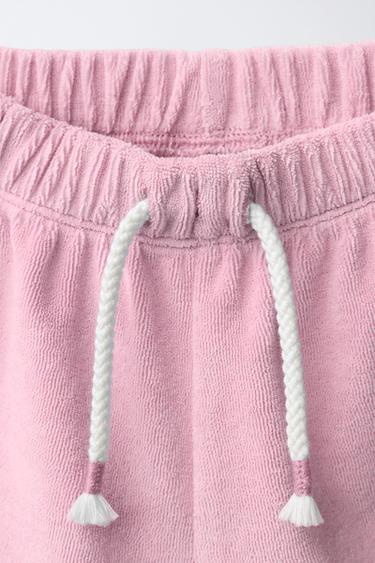 ENSEMBLE T-SHIRT ET BERMUDA EFFET ÉPONGE - Rose / Blanc de Zara - Image 3