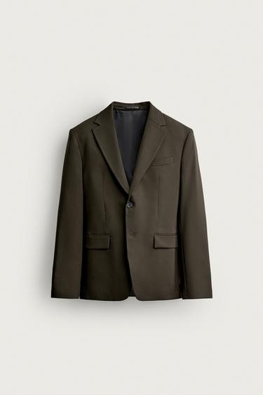 BLAZER DE TERNO SLIM FIT - Caqui-escuro da Zara