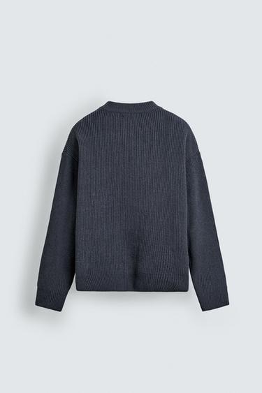 PULL STRUCTURÉ CHENILLE - Bleu de Zara - Image 6