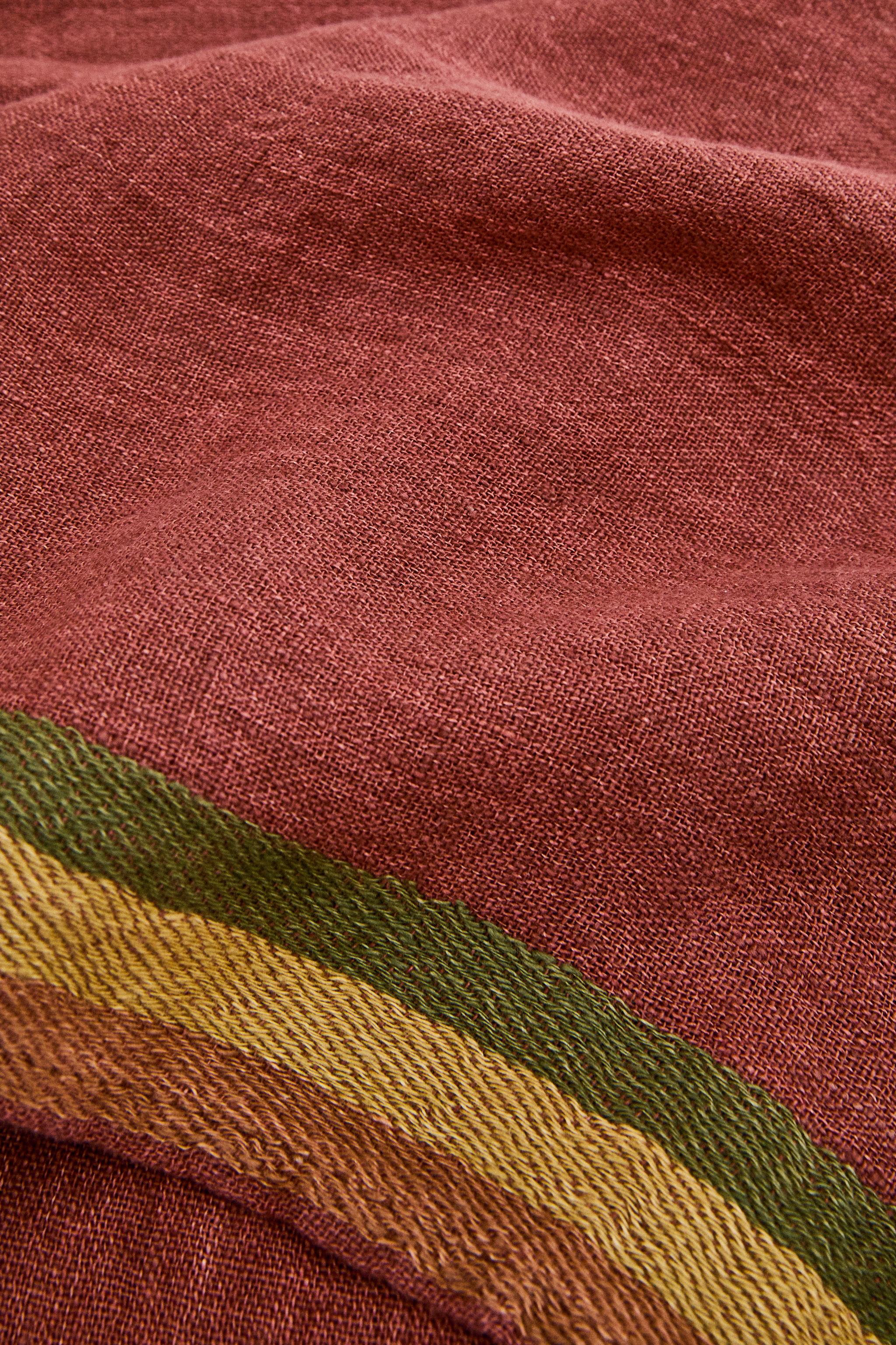 NAPPE LIN ÉPAIS RAYURES COLORÉES