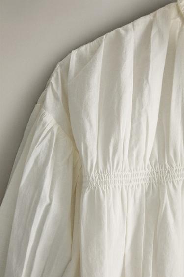 DRESS WITH GATHERED DETAIL - Oyster-white by Zara - Image 2