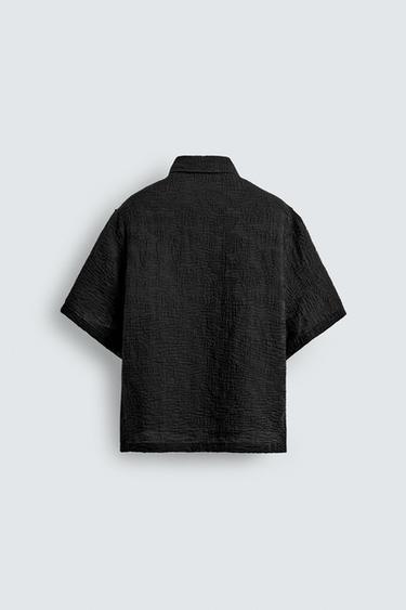 CHEMISE FLUIDE TEXTURÉE - Bleu de Zara - Image 7