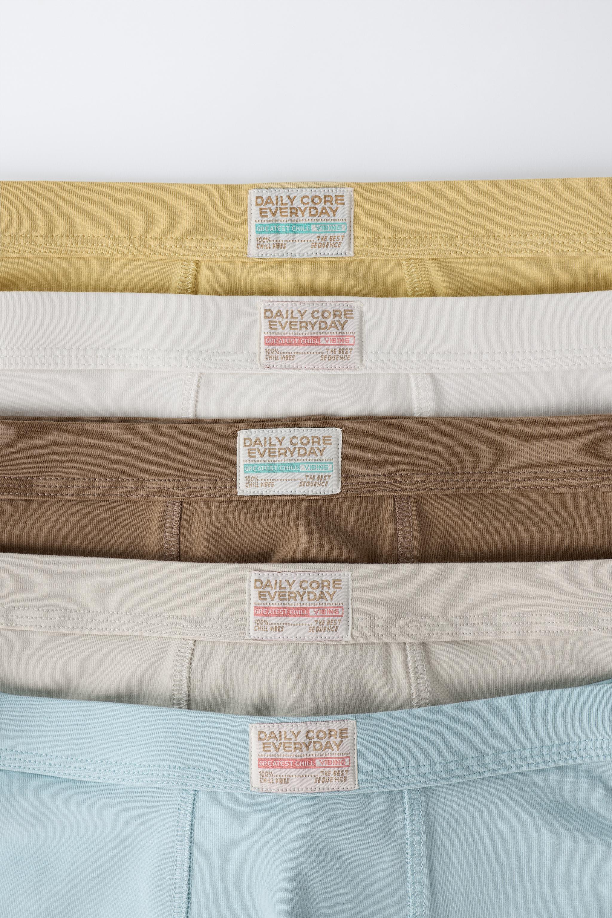 PACK DE CINQ BOXERS ÉTIQUETTE (6-14 ANS)