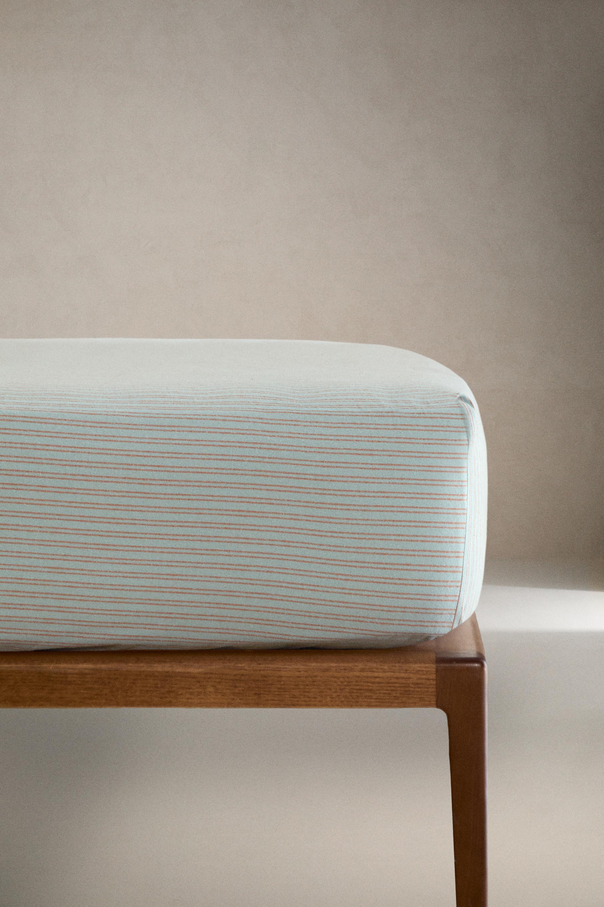 KIDS' STRIPED FLANNEL FITTED SHEET