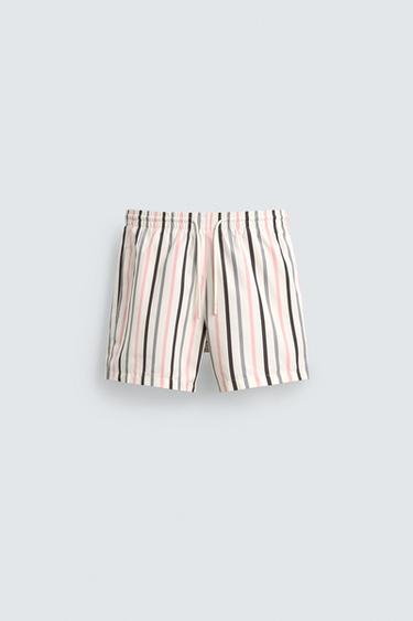 MID-LENGTH STRIPED SWIMMING TRUNKS - Multicoloured by Zara