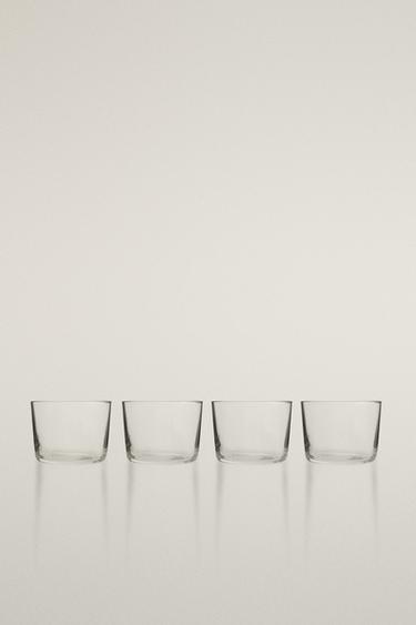 PACK OF LOW GLASS TUMBLERS (PACK OF 4) - Transparent by Zara