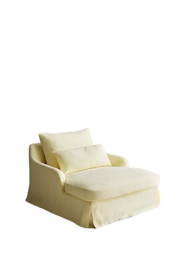 غلاف كتان للأريكة LOVESEAT 01 - أصفر فاتح الخاص بـ Zara