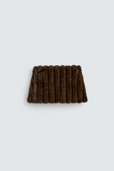 FAUX FUR MINI SKIRT HARRY LAMBERT FOR ZARA X DISNEY - Brown by Zara