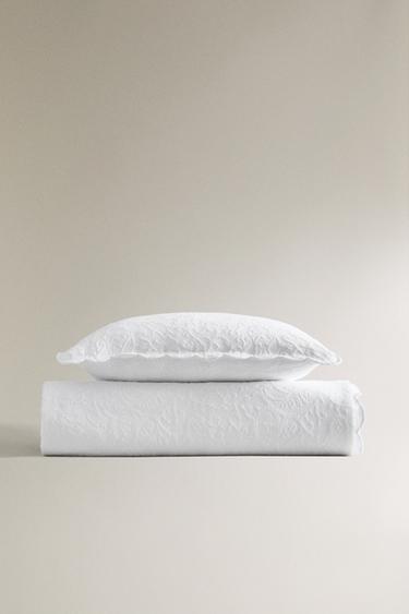 COUVRE-LIT FLEURS ONDULÉ - Blanc de Zara - Image 4