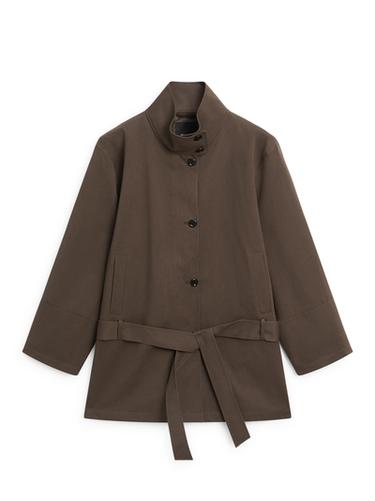 Trench mi-long avec ceinture - Chocolat de Zara