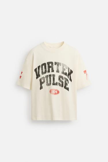 CAMISETA ESTAMPADOS LAVADOS - Gris azul de Zara