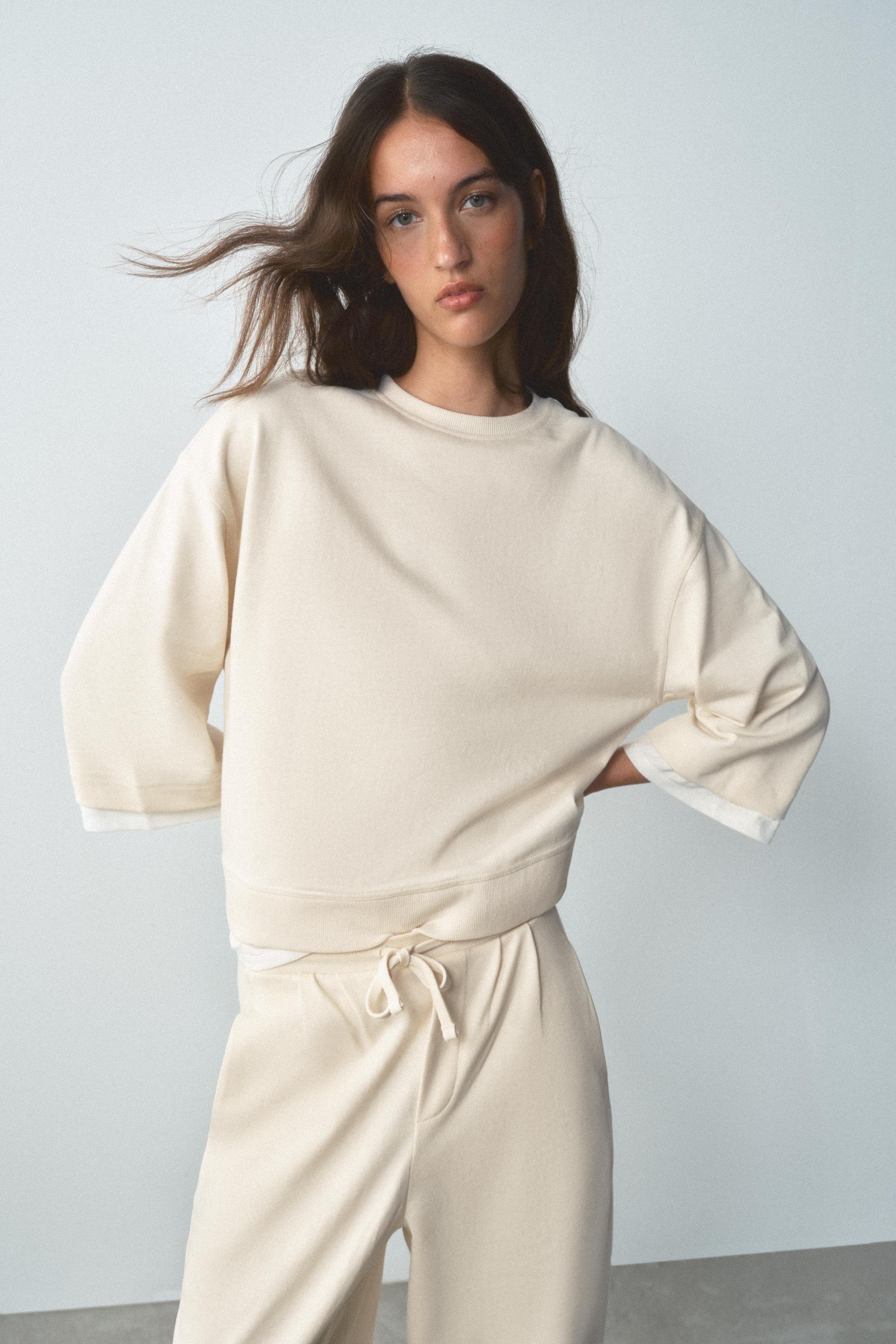 Zara COMBINED LONG-SLEEVE SWEATSHIRT — фото 3