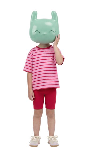 ストライプ柄Tシャツ&サイクリングレギンスセットライトフクシアZaraのストライプ柄Tシャツ&サイクリングレギンスセット - ライトフクシア