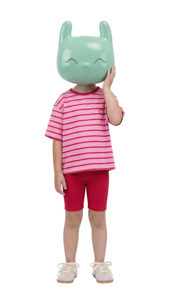 Zara STRIPED T-SHIRT AND BIKE SHORTS SET - Light fuchsia - Image 0