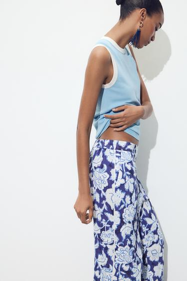 TOP EN MAILLE SANS MANCHES - Bleu / Blanc de Zara - Image 2