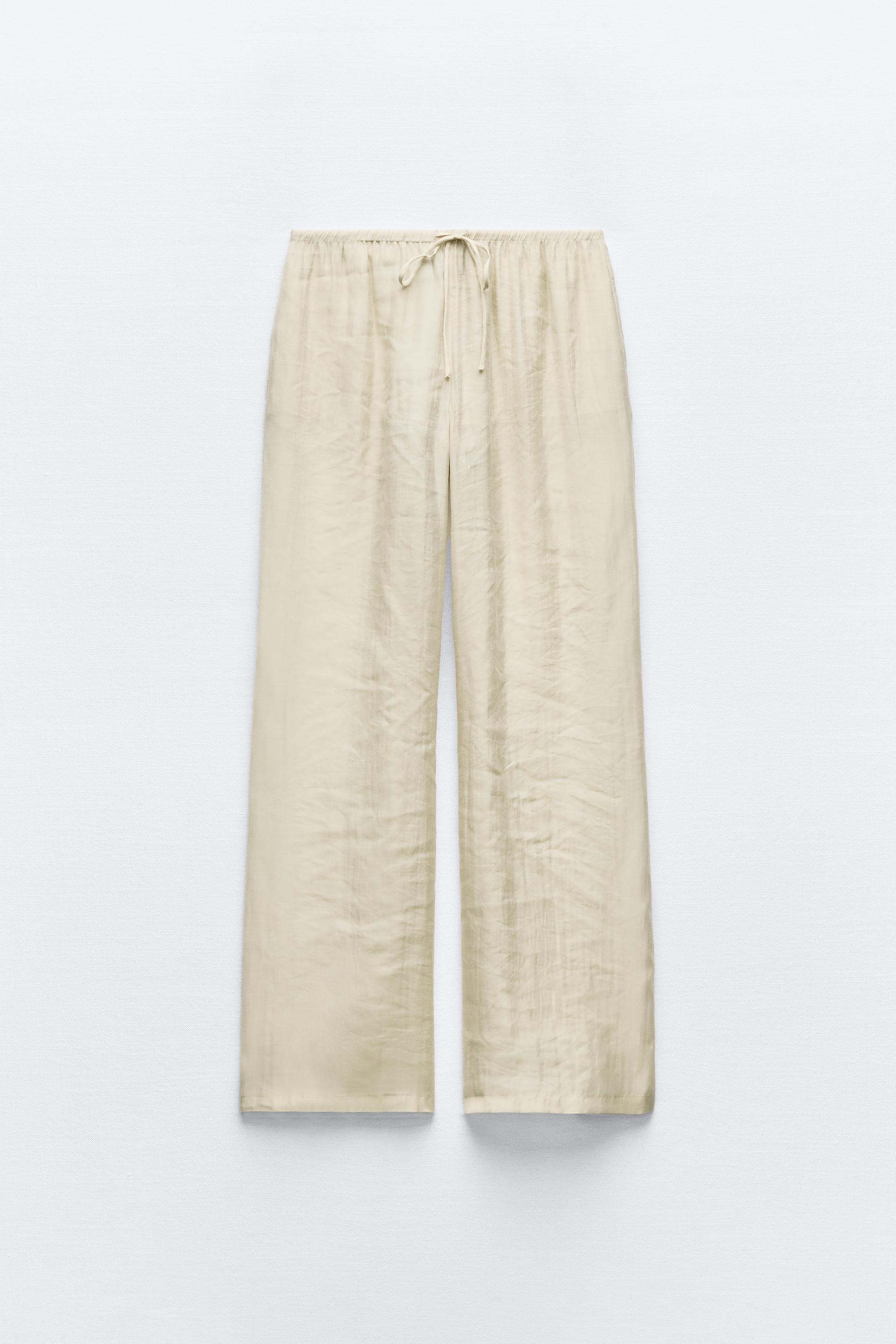 SEMI-SHEER PYJAMA-STYLE TROUSERS