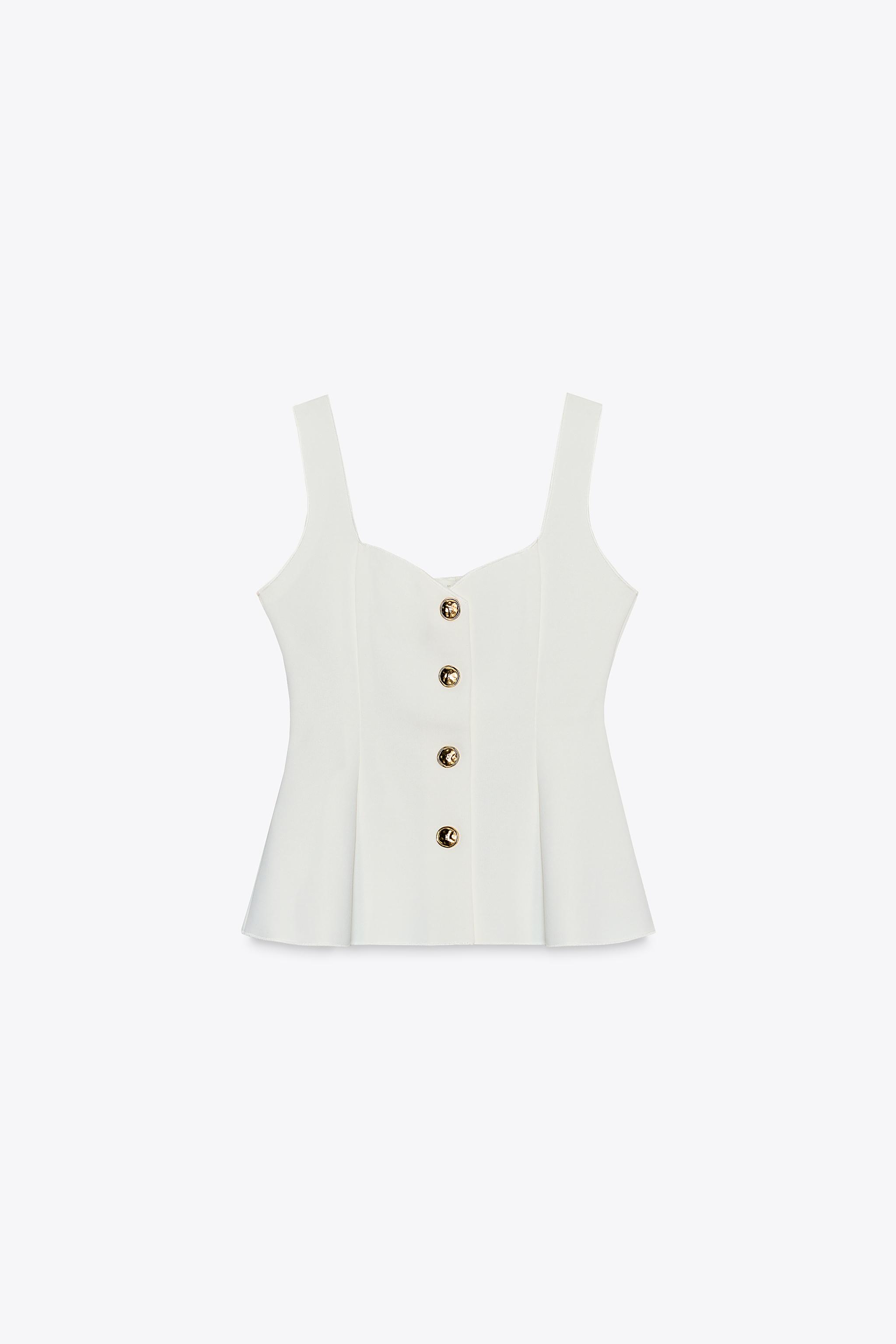 TOP GILET STRETCH PÉPLUM