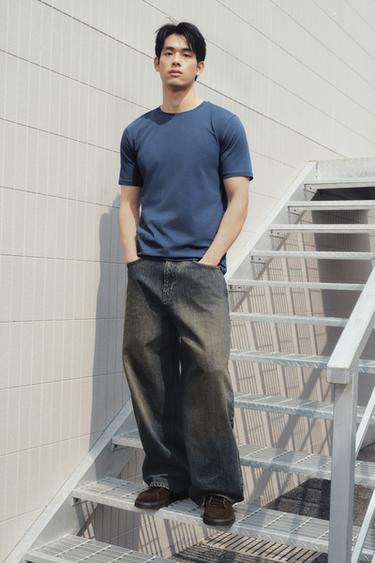 Zara 基本款修身版 T 恤 /01 - 藍色