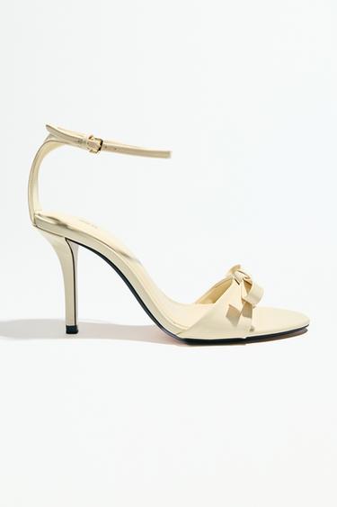 BOW HEELED SANDALS - Ecru White by Zara