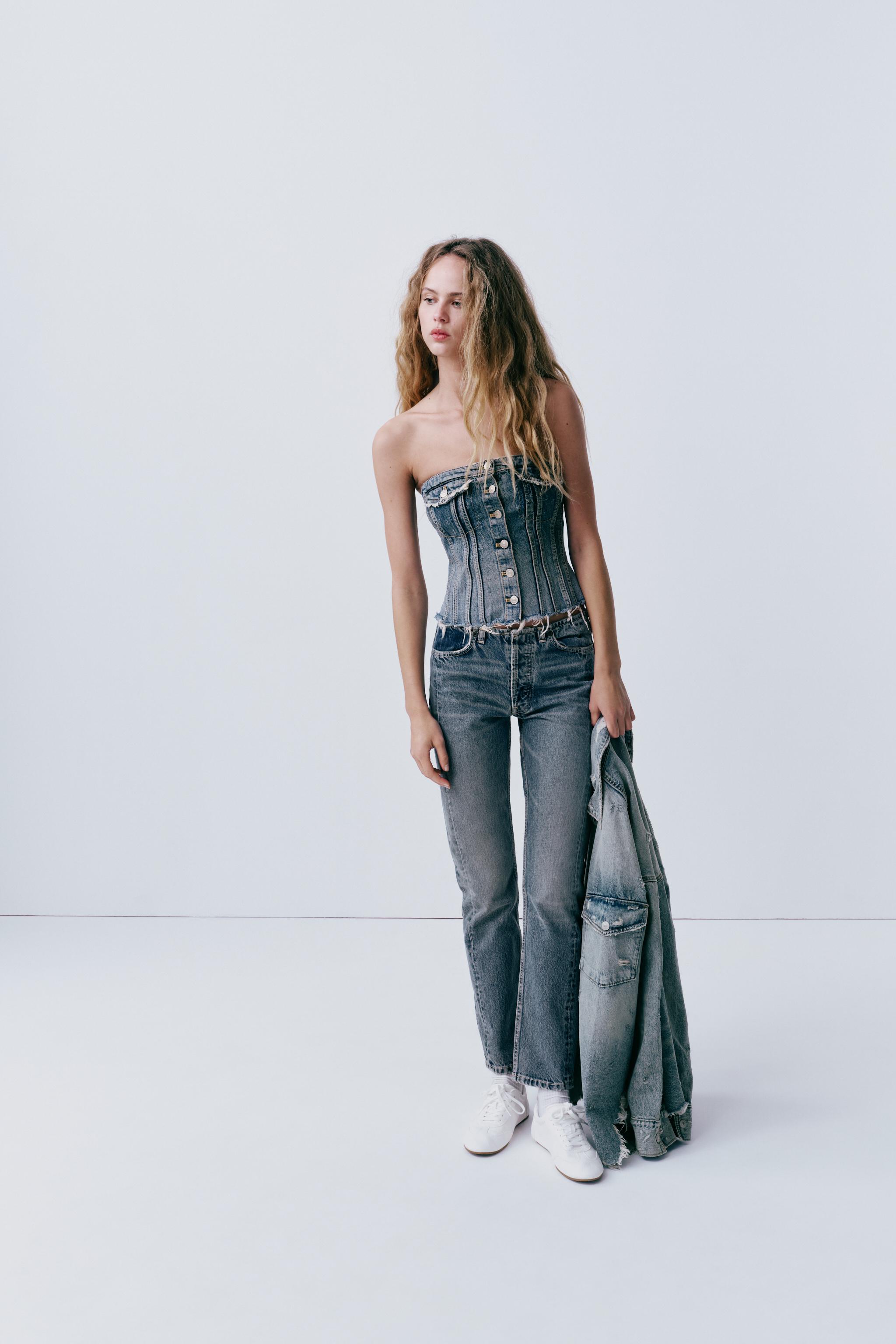 STRAIGHT CUT MID RISE JEANS ZW COLLECTION - Blue
