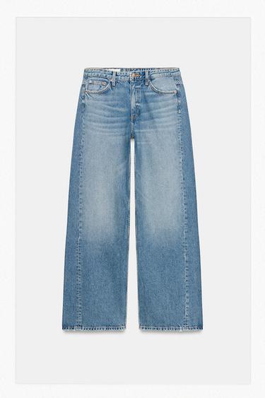 TRF MID-WAIST WIDE-LEG JEANS - Blue by Zara
