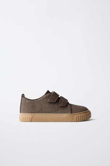 Zara SPLIT LEATHER BAREFOOT SNEAKERS - Brown