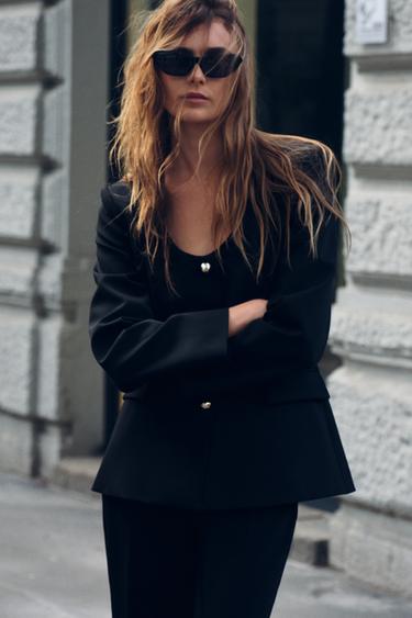 ПИДЖАК С ШИРОКИМ ВЫРЕЗОМ — ЧЕРНЫЙ от Zara — изображение 0