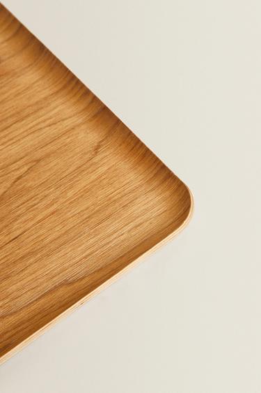 RECTANGULAR NON-SLIP WOODEN TRAY - Light beige by Zara - Image 6