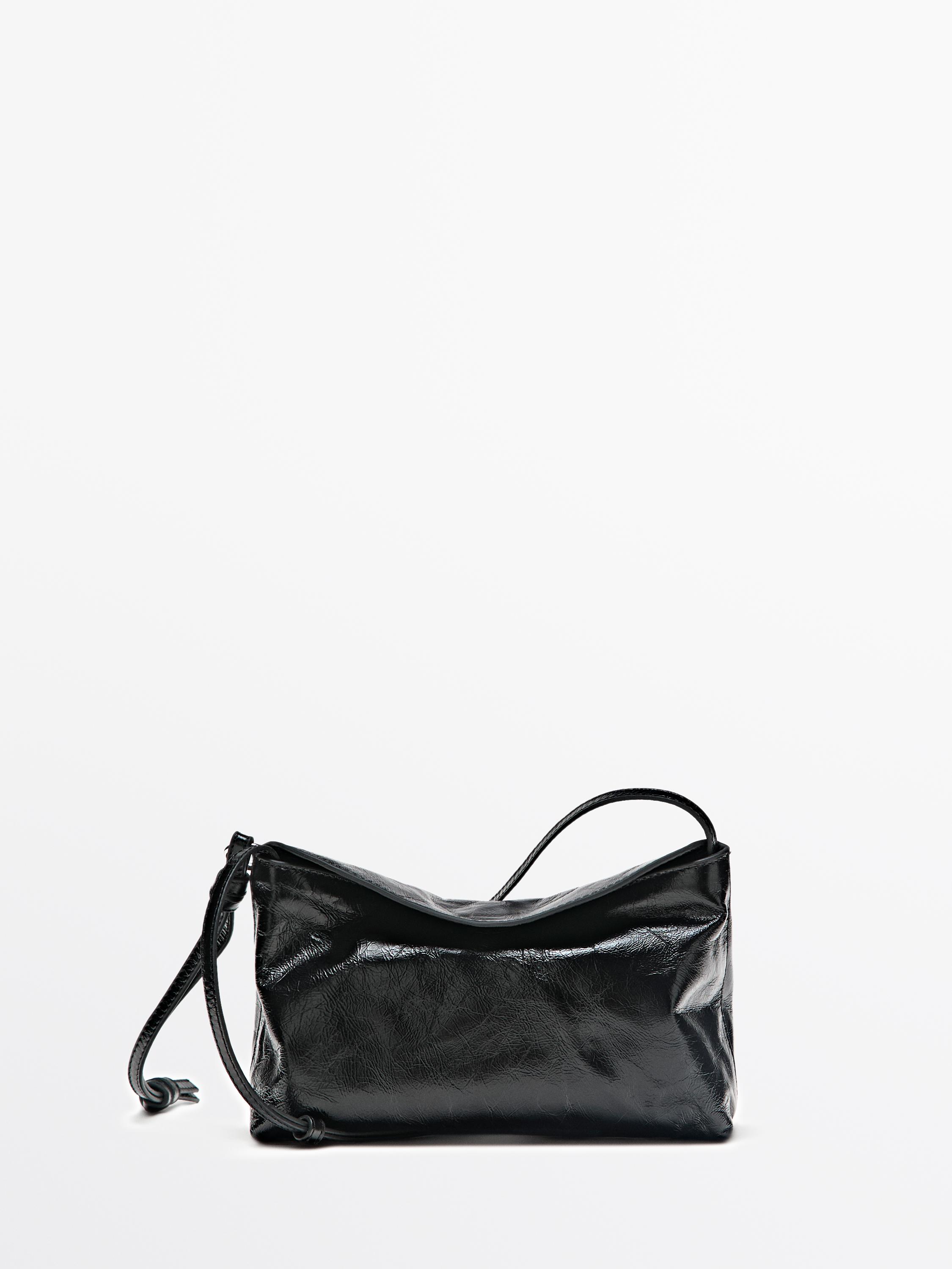 Nappa leather crossbody pouch bag