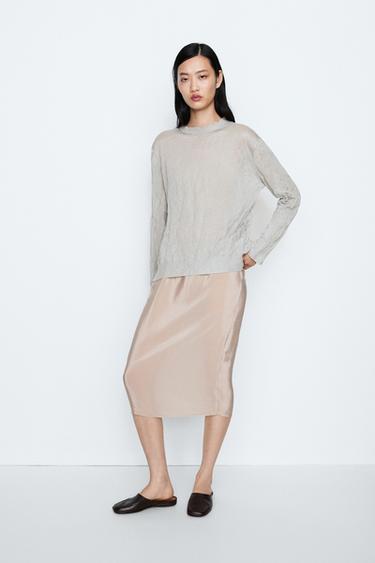 Zara Long sleeve fine knit sweater - STUDIO - Charcoal gray - Image 0
