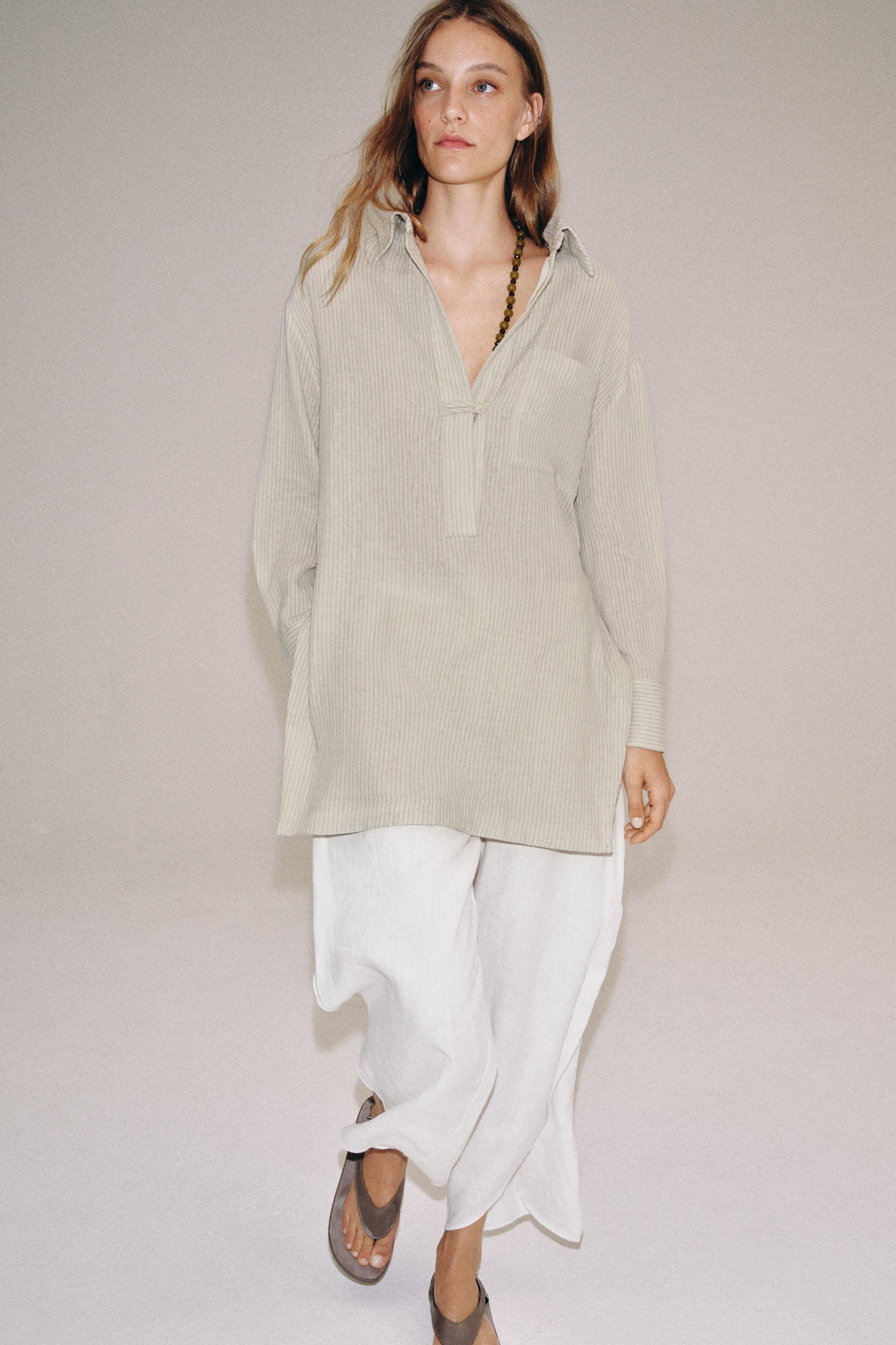 CHEMISE ASYMÉTRIQUE À RAYURES ZW COLLECTION