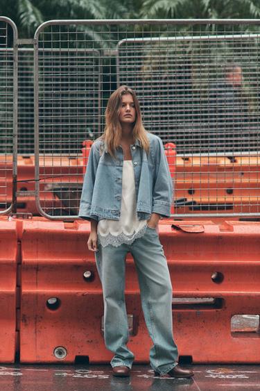 TRF DENIM CAPE JACKET - Mid-blue by Zara