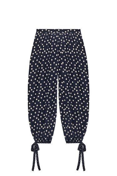 ZW COLLECTION POLKA DOT SAROUEL TROUSERS - Navy blue by Zara