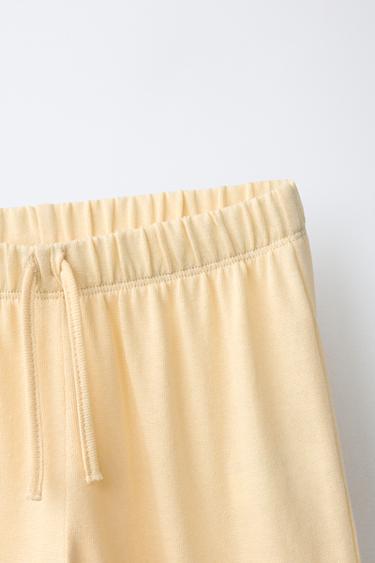 PLAIN T-SHIRT AND WIDE-LEG TROUSERS SET - Yellow by Zara - Image 7