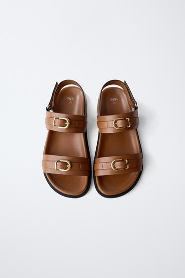 BUCKLED SANDALS - Brown by Zara - Image 3
