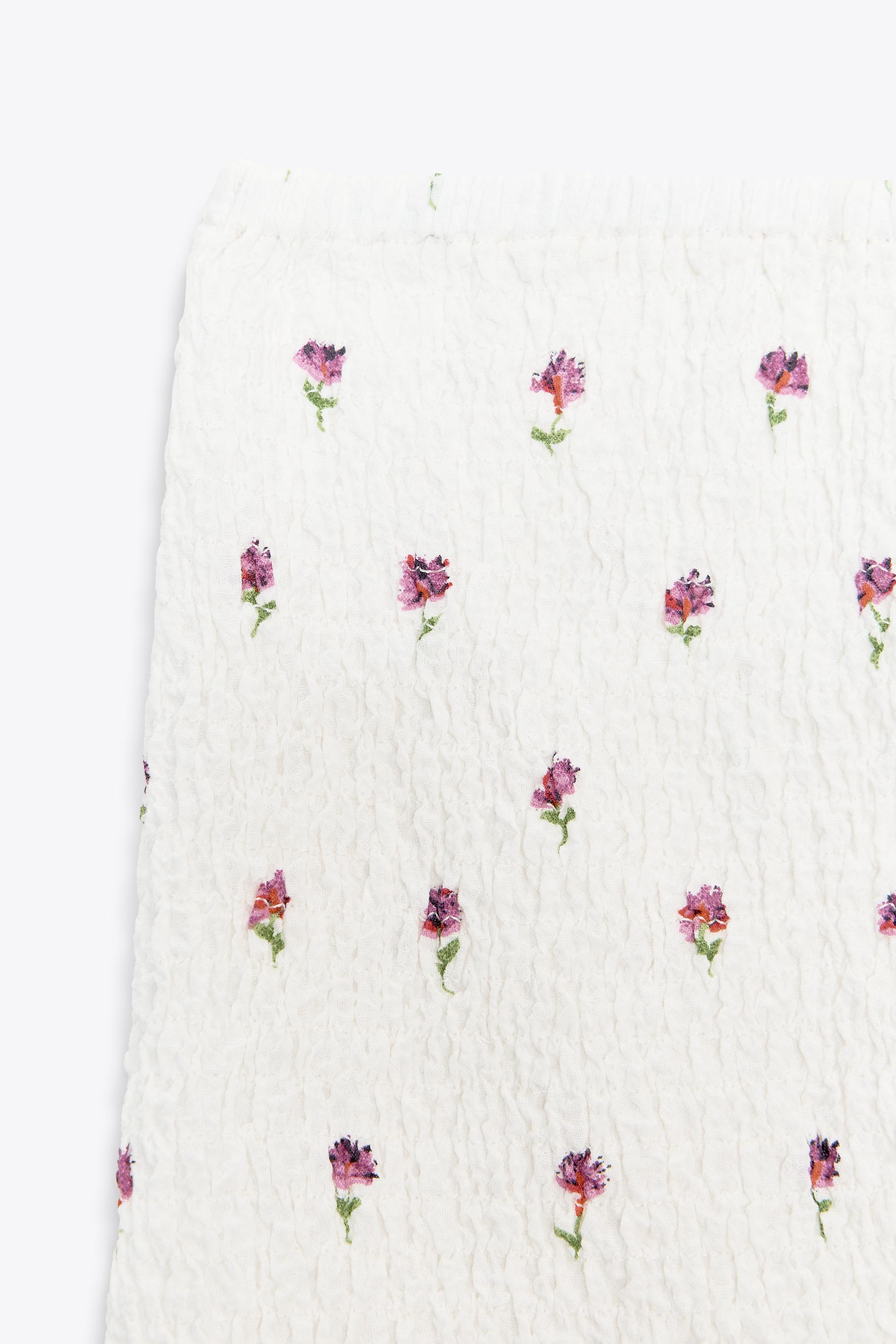 【ZARA】フローラル柄ミニスカート 3537/672/046 FLORAL PRINT MINI SKIRT - Pink / White | ZARA United States