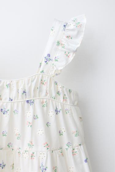 SCHIFFLI EMBROIDERY LACE TRIM DRESS - Ecru by Zara - Image 2