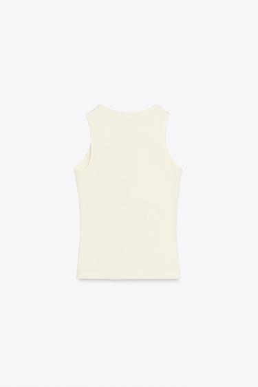 SLEEVELESS TOP - Mid-ecru by Zara - Image 3