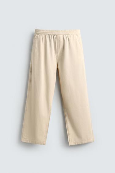 PANTALON COUPE DÉCONTRACTÉE À CHEVRONS - Beige clair de Zara - Image 6