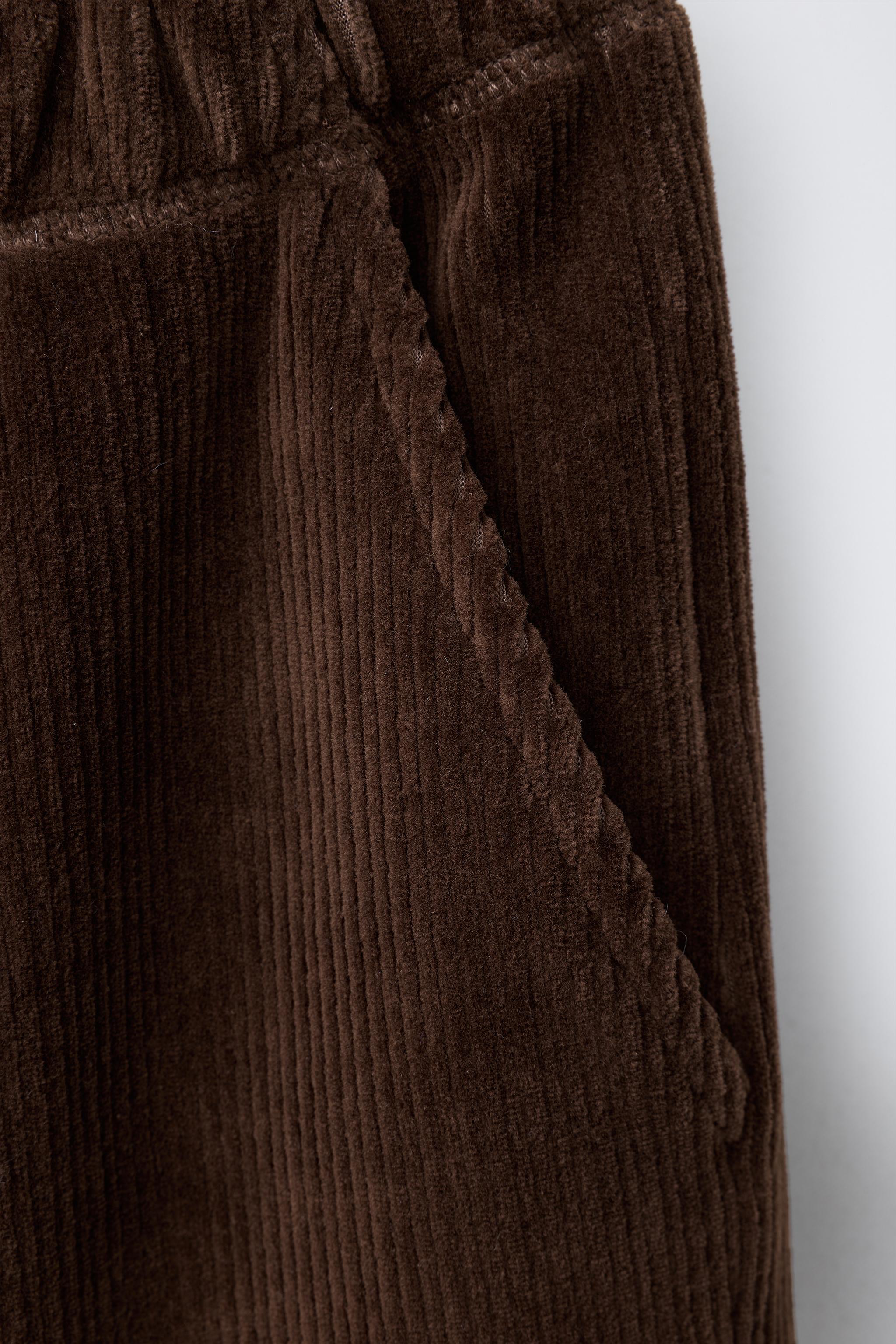 PANTALON WIDE LEG EN VELOURS CÔTELÉ