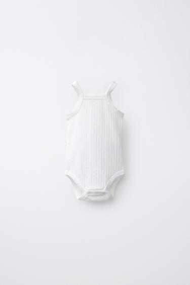 LOT DE TROIS BODYS À BRETELLES EN POINTELLE - Rose de Zara - Image 1