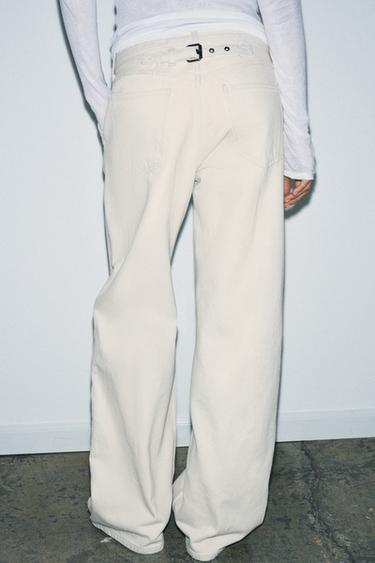 JEANS ZW COLLECTION TRABILLA TAILLE NORMALE - Écru de Zara - Image 2