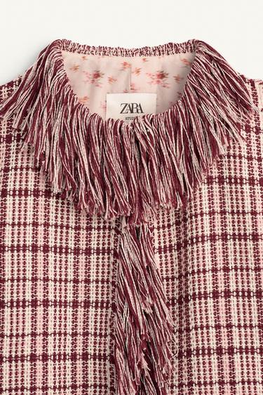 VESTE STRUCTURÉE À FRANGES ÉDITION LIMITÉE - Rose foncé de Zara - Image 7