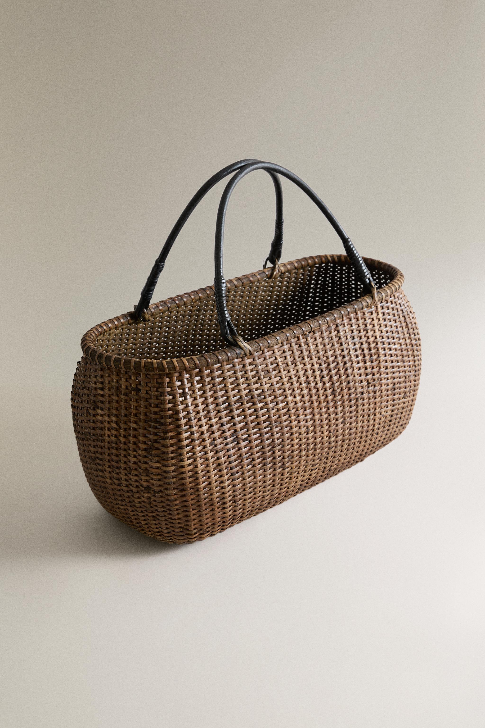 RATTAN AND BAMBOO BASKET