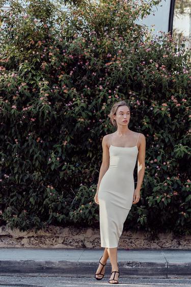 STRETCH MIDI DRESS - Oyster-white by Zara - Image 0