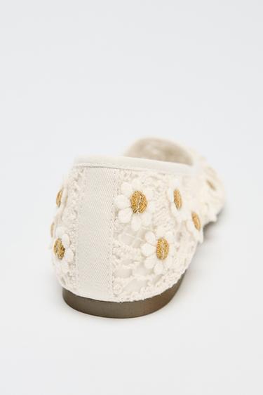 CROCHET DAISY BALLERINAS - Ecru by Zara - Image 4