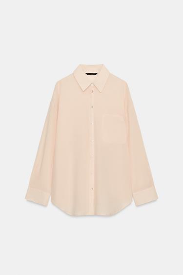 OVERSIZE COTTON SHIRT - Ecru by Zara - Image 0